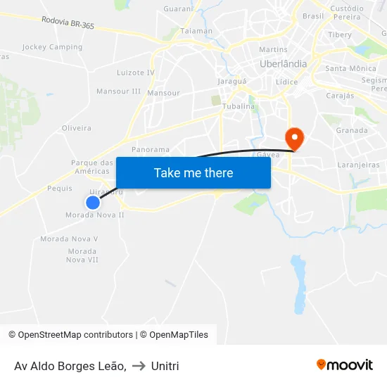 Av Aldo Borges Leão, to Unitri map