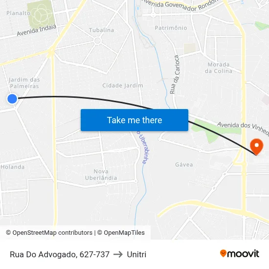 Rua Do Advogado, 627-737 to Unitri map