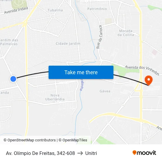 Av. Olímpio De Freitas, 342-608 to Unitri map