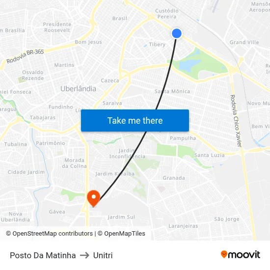 Posto Da Matinha to Unitri map