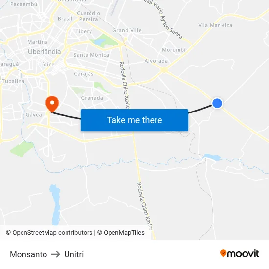Monsanto to Unitri map