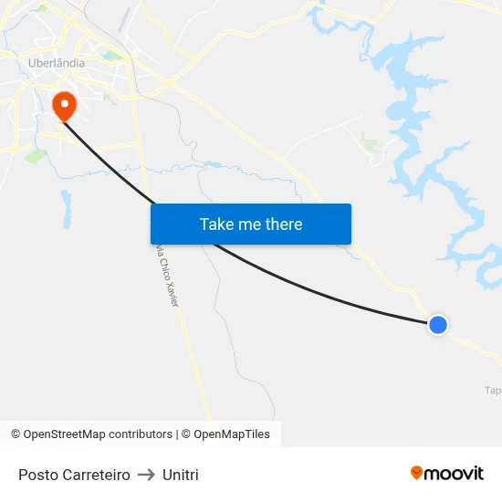 Posto Carreteiro to Unitri map