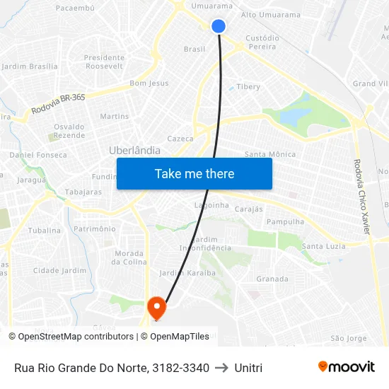 Rua Rio Grande Do Norte, 3182-3340 to Unitri map