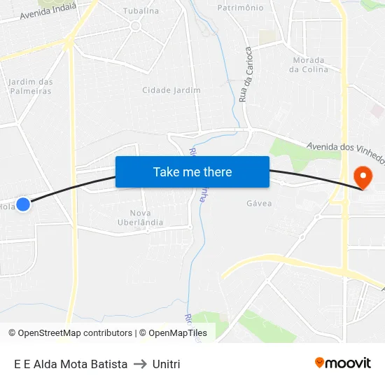 E E Alda Mota Batista to Unitri map