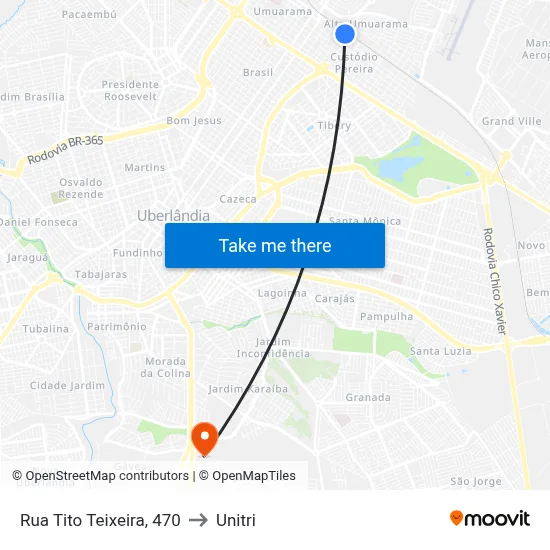 Rua Tito Teixeira, 470 to Unitri map