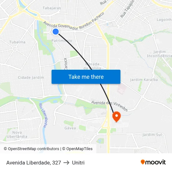 Avenida Liberdade, 327 to Unitri map
