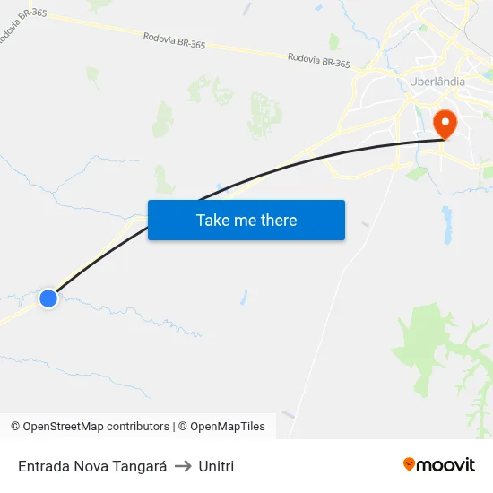 Entrada Nova Tangará to Unitri map