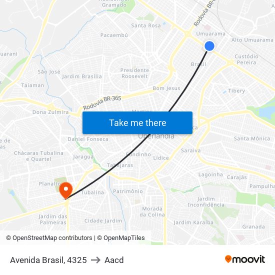 Avenida Brasil, 4325 to Aacd map