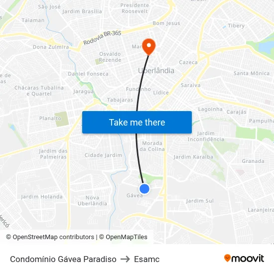 Condomínio Gávea Paradiso to Esamc map