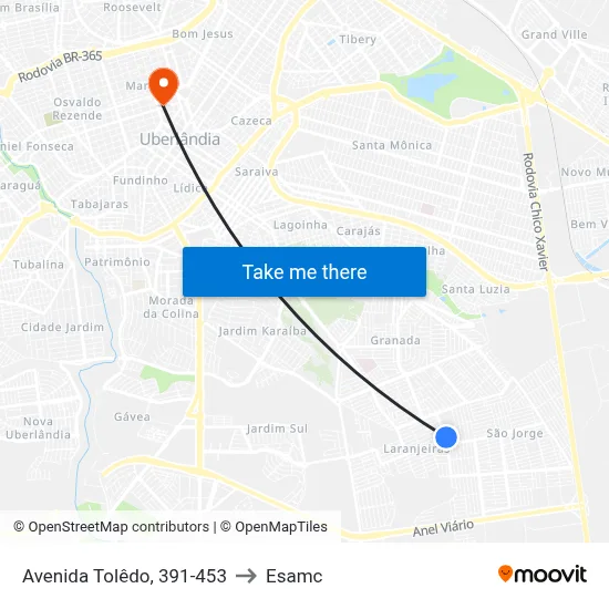 Avenida Tolêdo, 391-453 to Esamc map