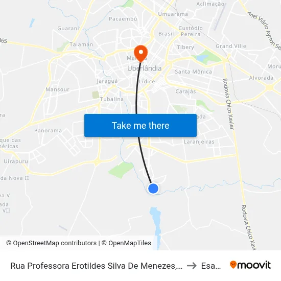 Rua Professora Erotildes Silva De Menezes, 415 to Esamc map