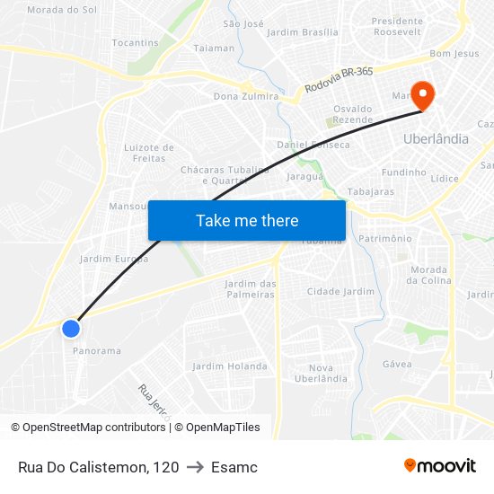 Rua Do Calistemon, 120 to Esamc map