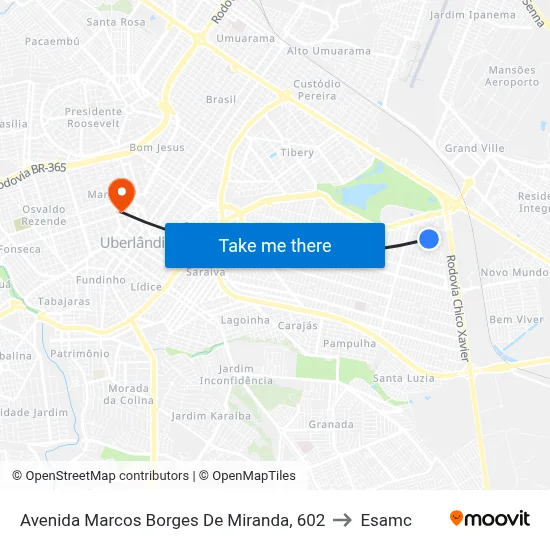 Avenida Marcos Borges De Miranda, 602 to Esamc map