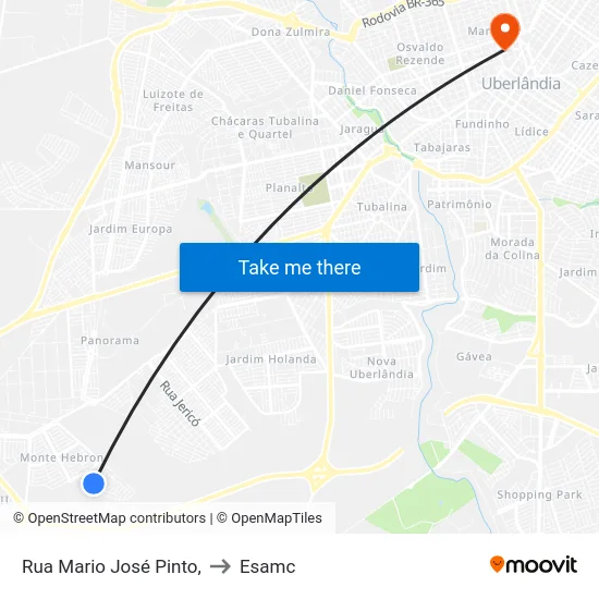 Rua Mario José Pinto, to Esamc map