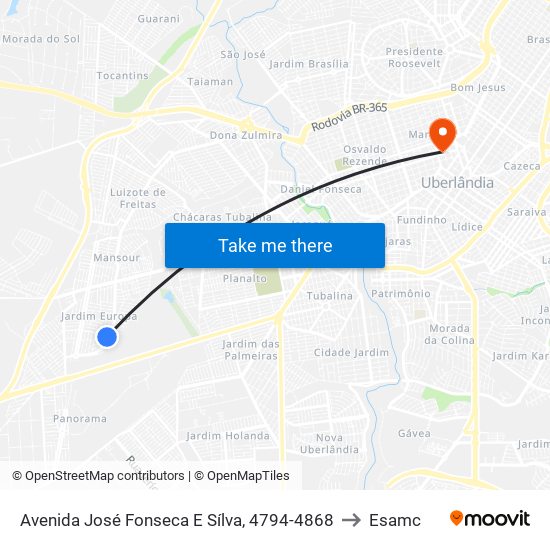 Avenida José Fonseca E Sílva, 4794-4868 to Esamc map