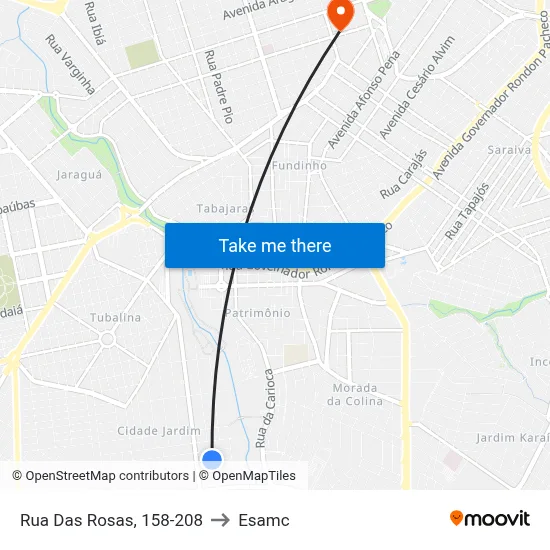 Rua Das Rosas, 158-208 to Esamc map