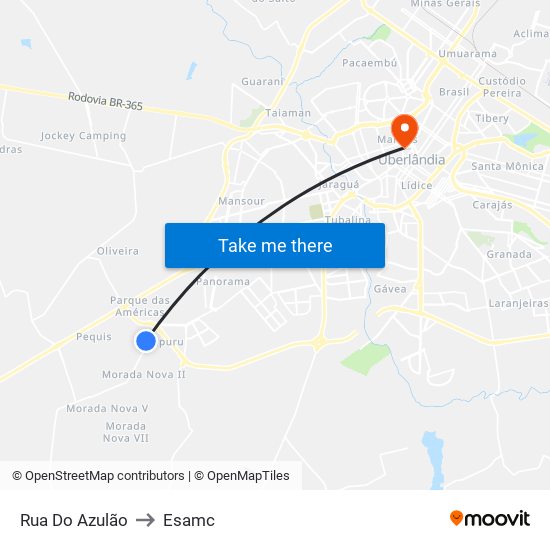 Rua Do Azulão to Esamc map