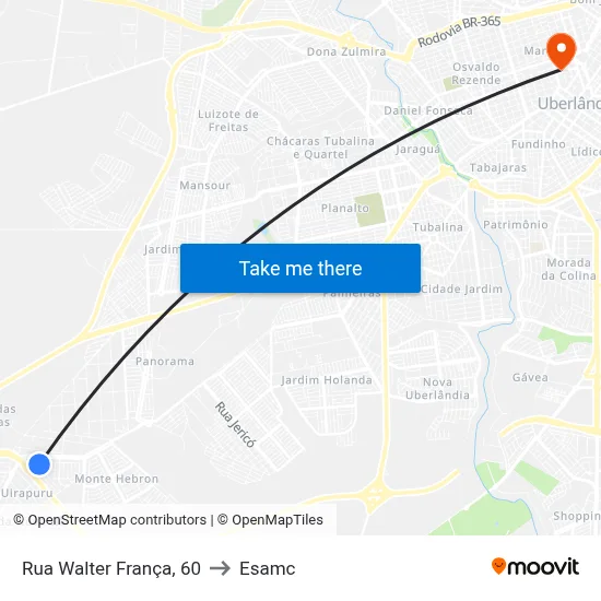 Rua Walter França, 60 to Esamc map
