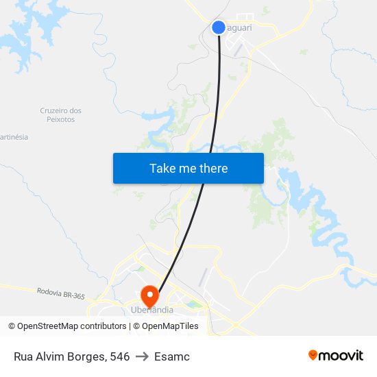 Rua Alvim Borges, 546 to Esamc map