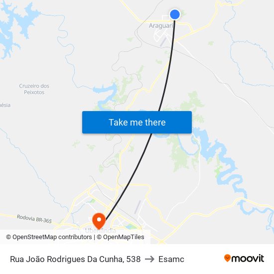 Rua João Rodrigues Da Cunha, 538 to Esamc map