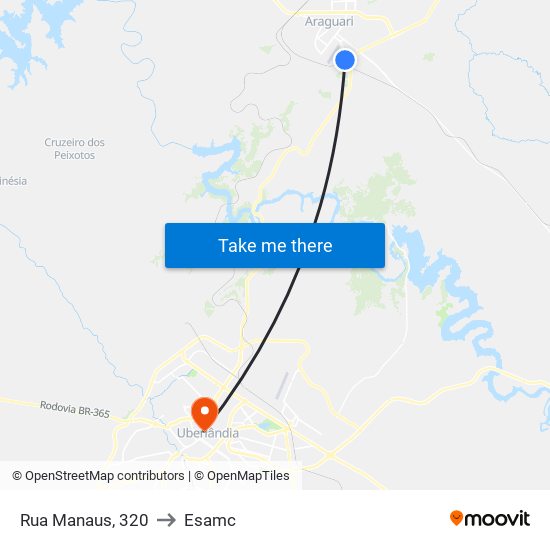 Rua Manaus, 320 to Esamc map