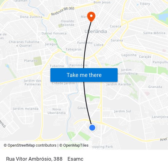 Rua Vítor Ambrósio, 388 to Esamc map