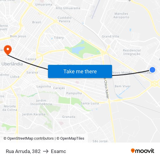 Rua Arruda, 382 to Esamc map