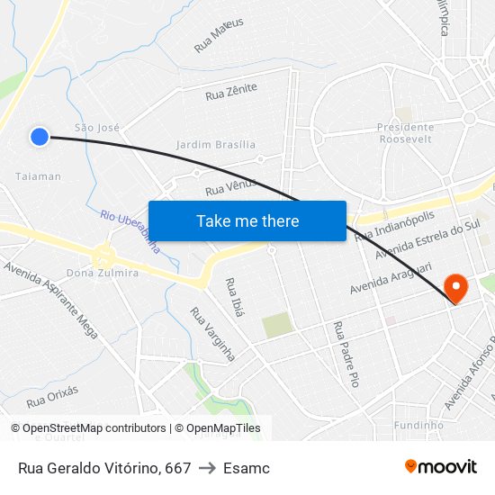 Rua Geraldo Vitórino, 667 to Esamc map