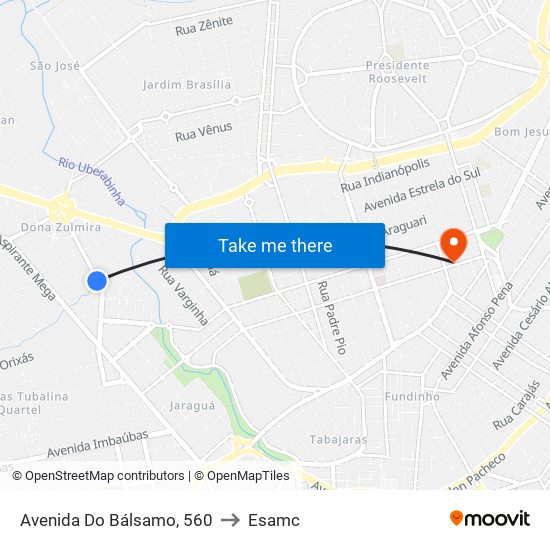 Avenida Do Bálsamo, 560 to Esamc map