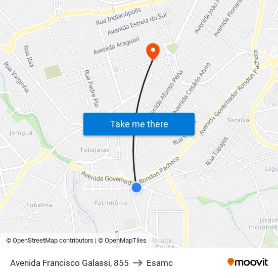 Avenida Francisco Galassi, 855 to Esamc map