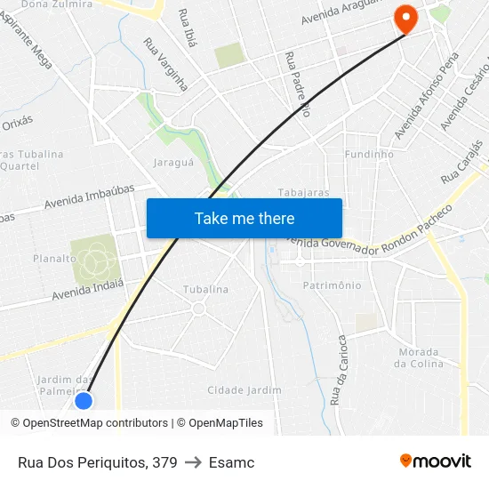 Rua Dos Periquitos, 379 to Esamc map