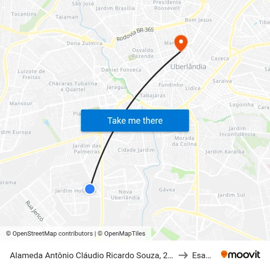 Alameda Antônio Cláudio Ricardo Souza, 220 to Esamc map