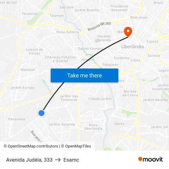 Avenida Judéia, 333 to Esamc map
