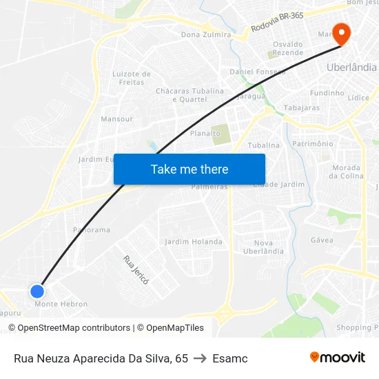 Rua Neuza Aparecida Da Silva, 65 to Esamc map