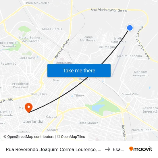 Rua Reverendo Joaquim Corrêa Lourenço, 187 to Esamc map