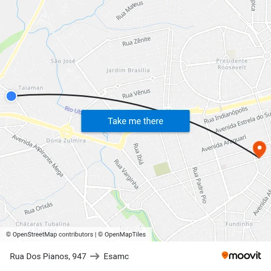 Rua Dos Pianos, 947 to Esamc map