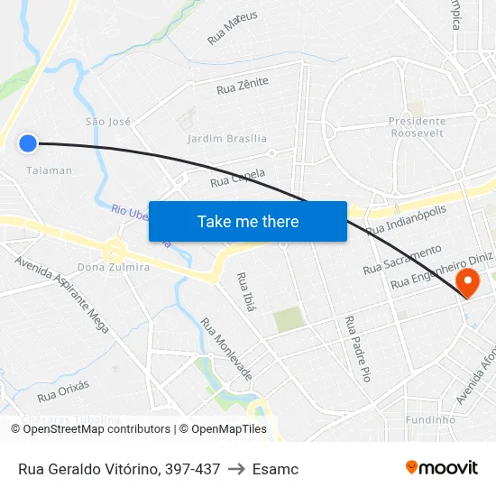 Rua Geraldo Vitórino, 397-437 to Esamc map