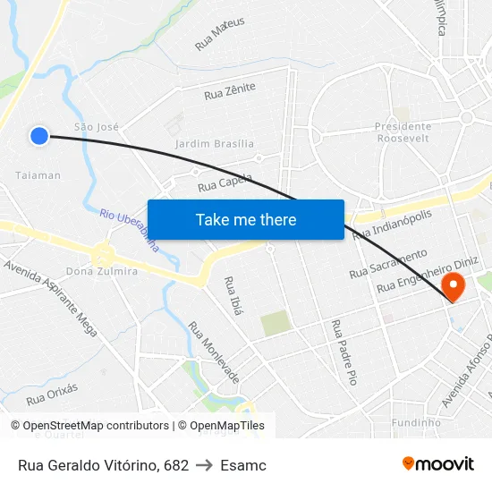 Rua Geraldo Vitórino, 682 to Esamc map
