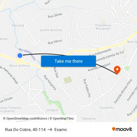 Rua Do Cobre, 40-114 to Esamc map