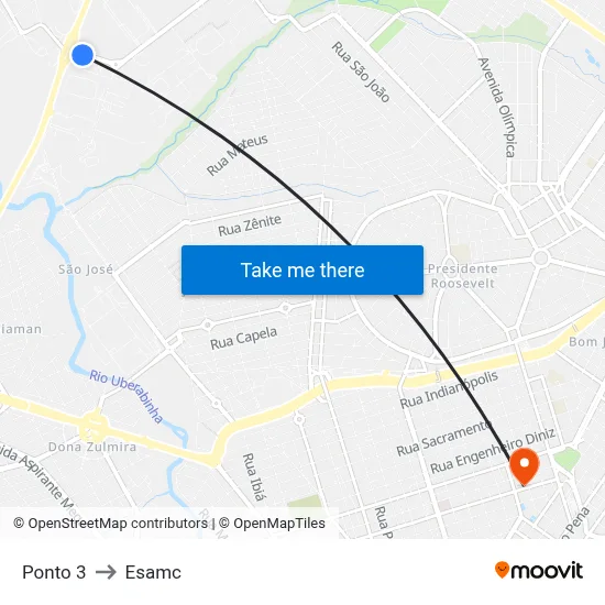 Ponto 3 to Esamc map