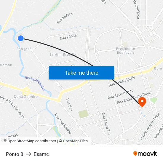 Ponto 8 to Esamc map