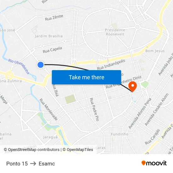 Ponto 15 to Esamc map