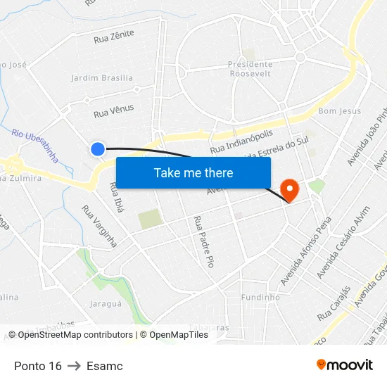 Ponto 16 to Esamc map