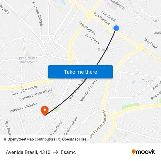 Avenida Brasil, 4310 to Esamc map