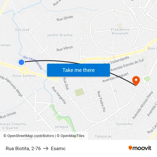 Rua Biotita, 2-76 to Esamc map