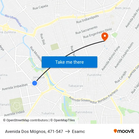 Avenida Dos Mógnos, 471-547 to Esamc map