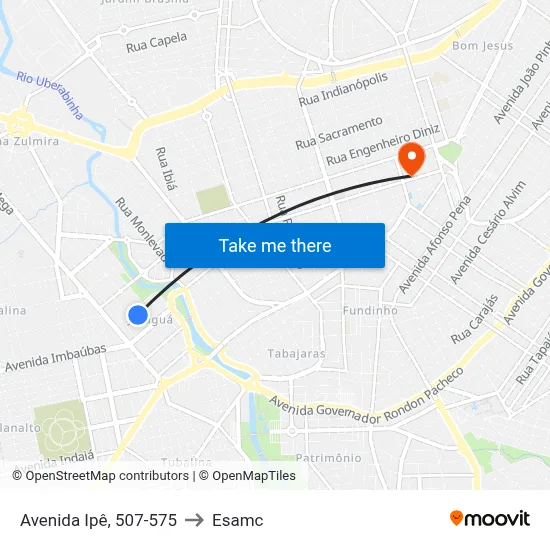 Avenida Ipê, 507-575 to Esamc map