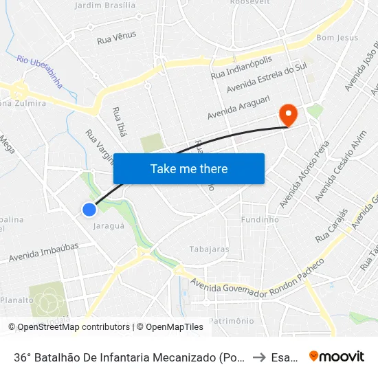 36° Batalhão De Infantaria Mecanizado (Ponto 4) to Esamc map