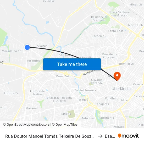 Rua Doutor Manoel Tomás Teixeira De Souza, 1411-1463 to Esamc map