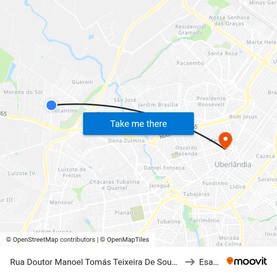 Rua Doutor Manoel Tomás Teixeira De Souza, 665 to Esamc map
